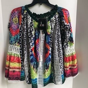 🇺🇸 Alberto Makali Multi-Colorful Exquisite  Blouse.  Size S